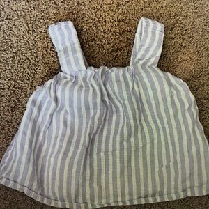 Striped Blue and White Kids Tank Top